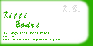 kitti bodri business card